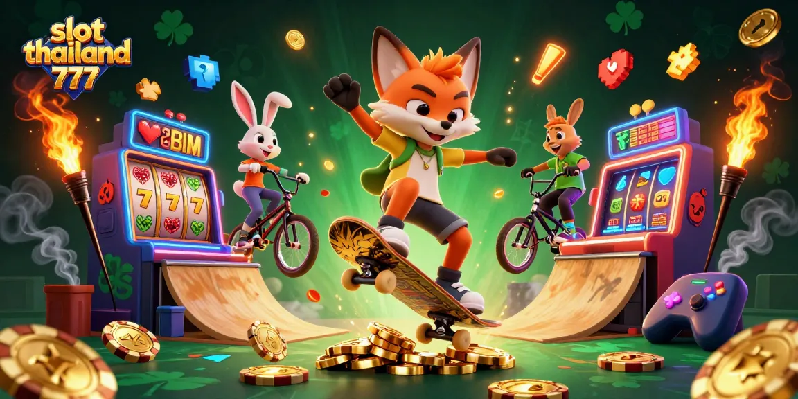Experience thrilling gaming with slot thailand 777 in this vibrant casino-themed 3D illustration.