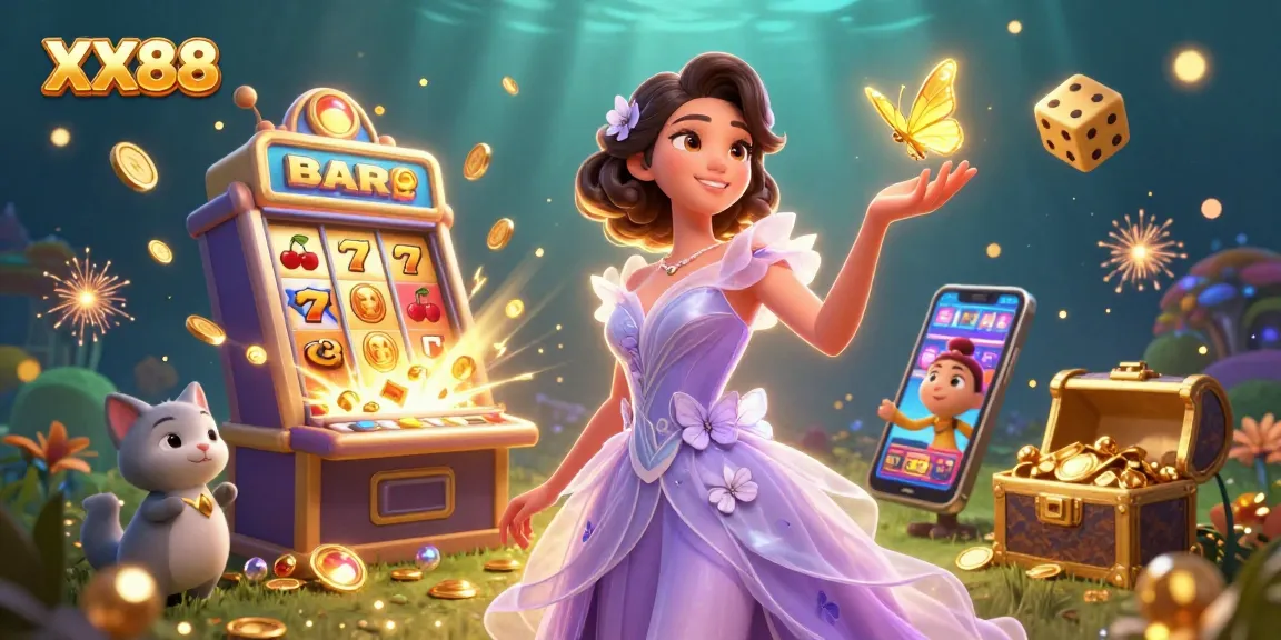 Experience thrilling gameplay at XX88 with vibrant 3D characters and casino elements.