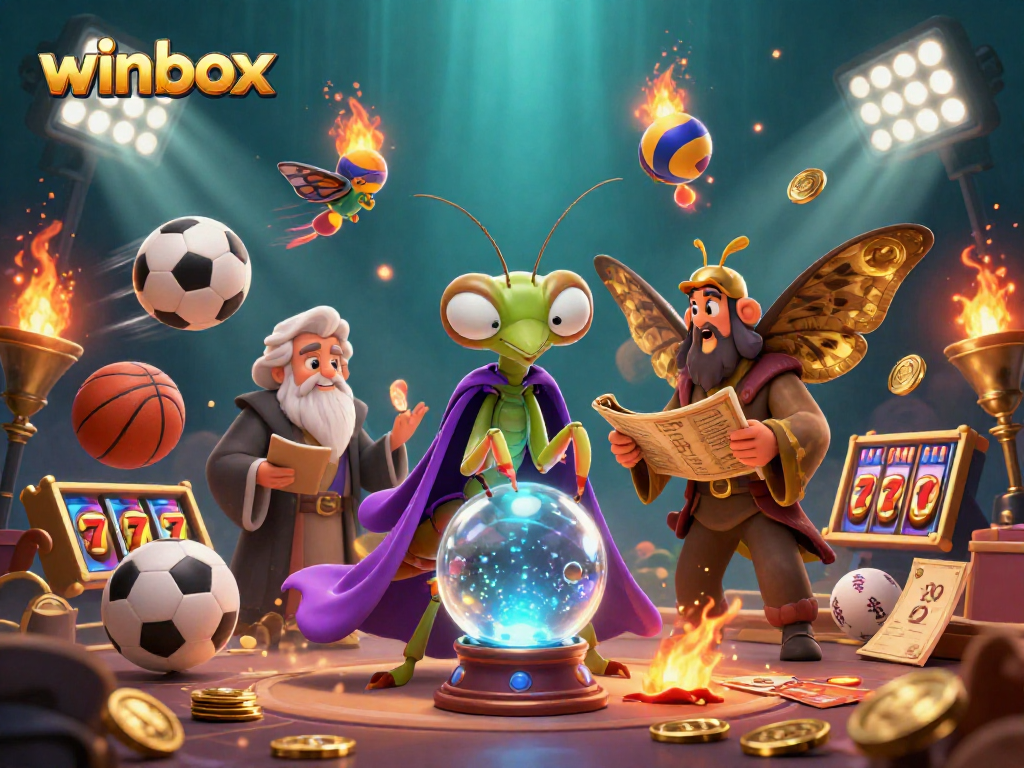 Engage in thrilling gaming at winbox with unique characters amid dynamic sports elements.