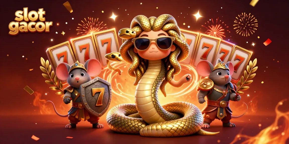 Join the fun of slot gacor with a lively 3D illustration featuring Medusa and more!