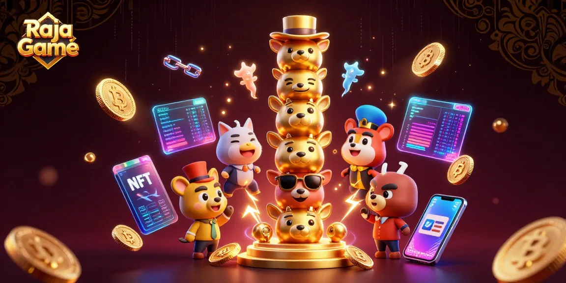 Play exciting games on Raja Game and win rewards with vibrant casino-themed illustration.
