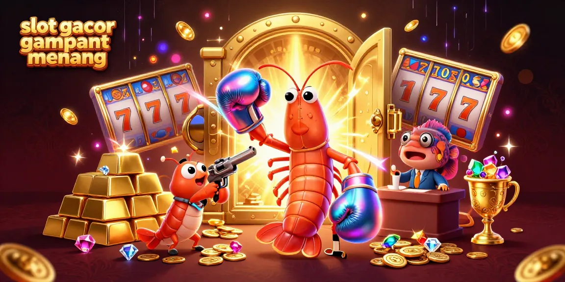 Experience the excitement of slot gacor gampang menang with vibrant 3D graphics of treasure and winning symbols in action.