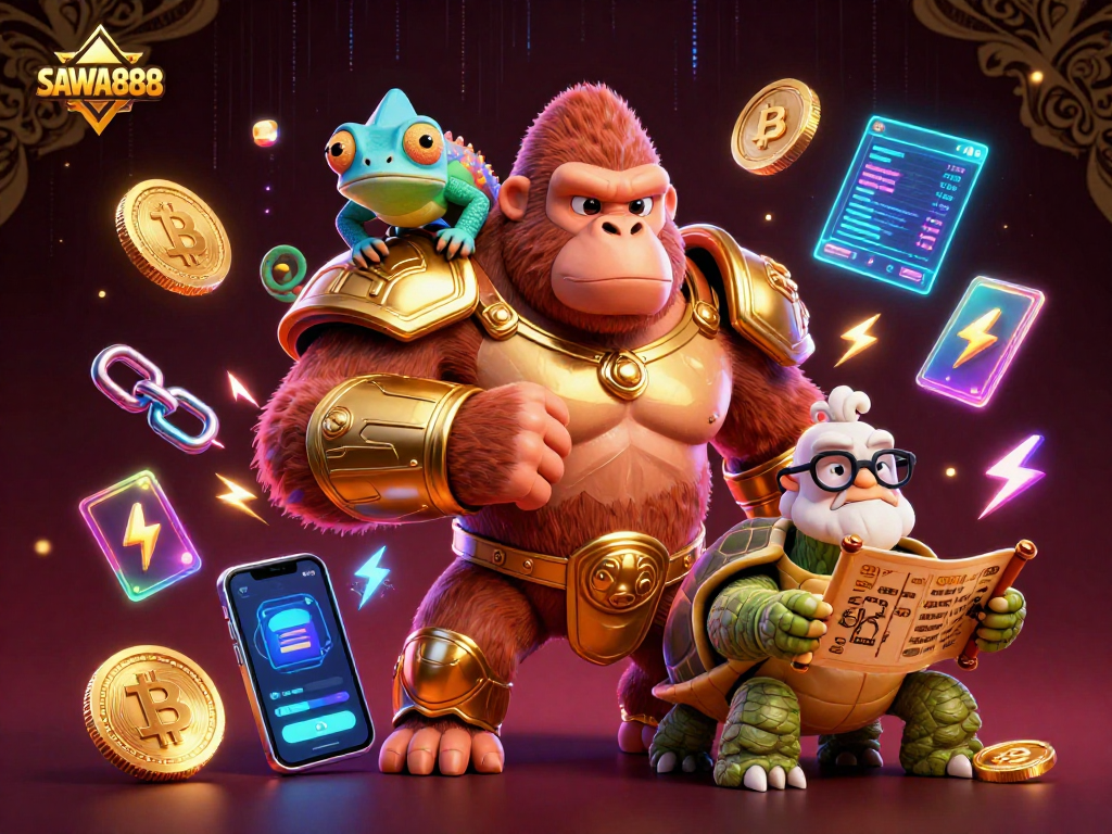Experience winning at SAWA888 with vibrant 3D casino characters and dynamic gaming elements.