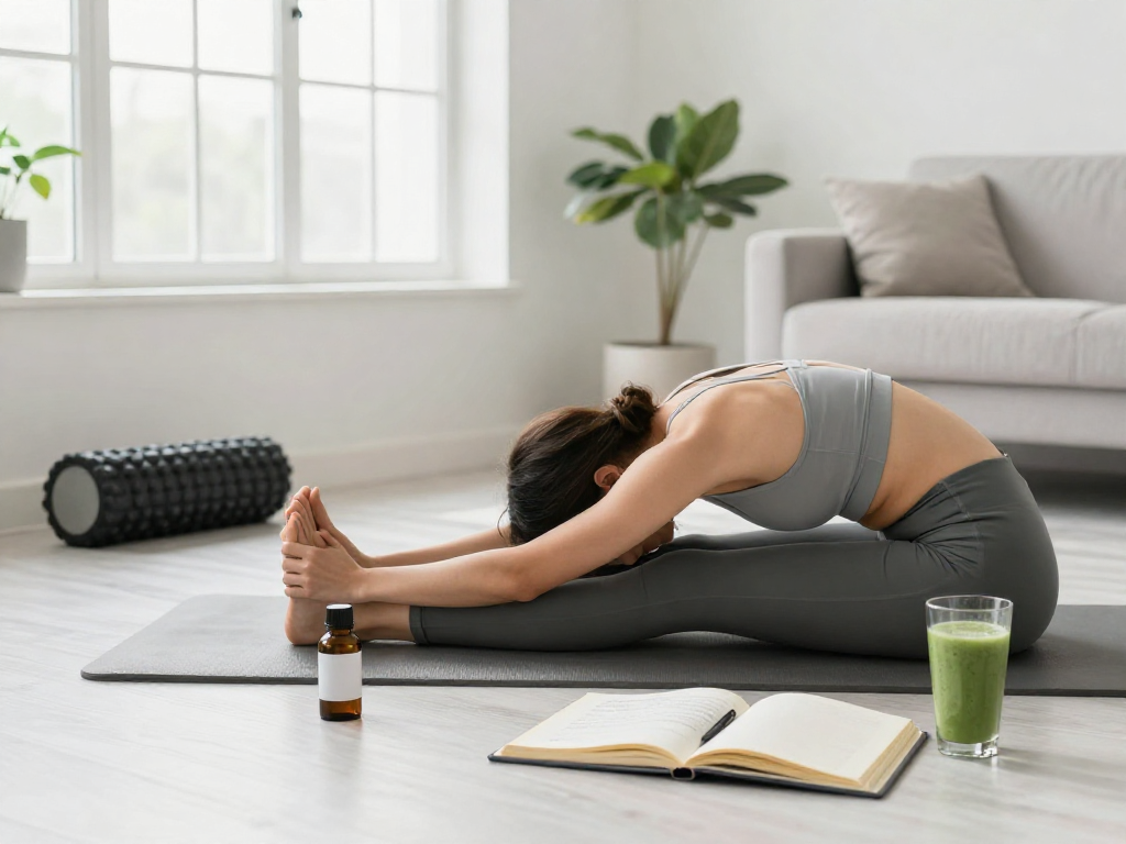 Cannabis delivery options featuring quality CBD oil in a calming post-workout scene, showcasing natural wellness and recovery.