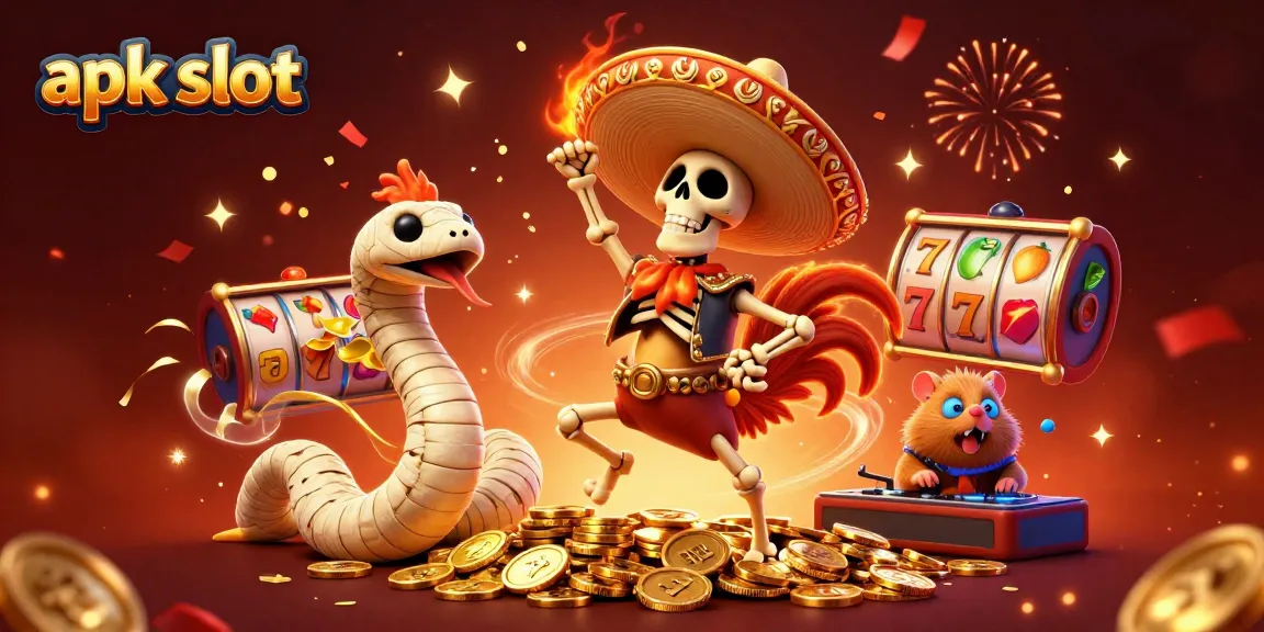 Menangkan jackpot di apk slot dengan keseruan karakter kasino 3D yang unik dan atmosfer penuh warna.