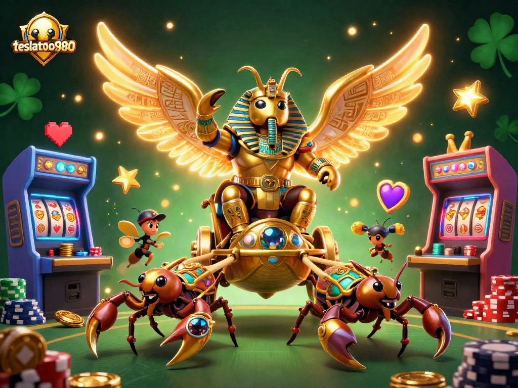 Engage with teslatoto980's thrilling casino adventure featuring vibrant gaming characters.