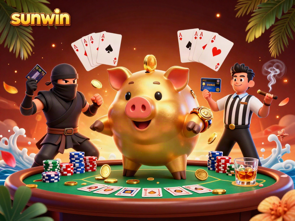Experience thrilling gambling action at sunwin with vibrant characters and exciting casino elements.