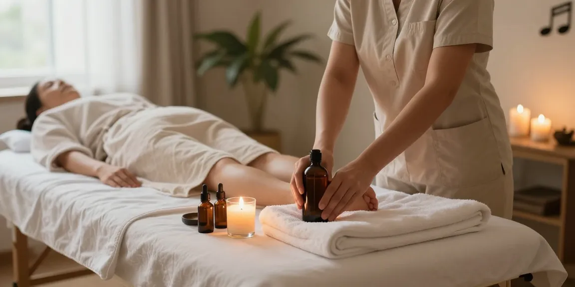 Relaxing 남양주출장마사지 experience in a serene home setting with professional therapist and calming ambiance.