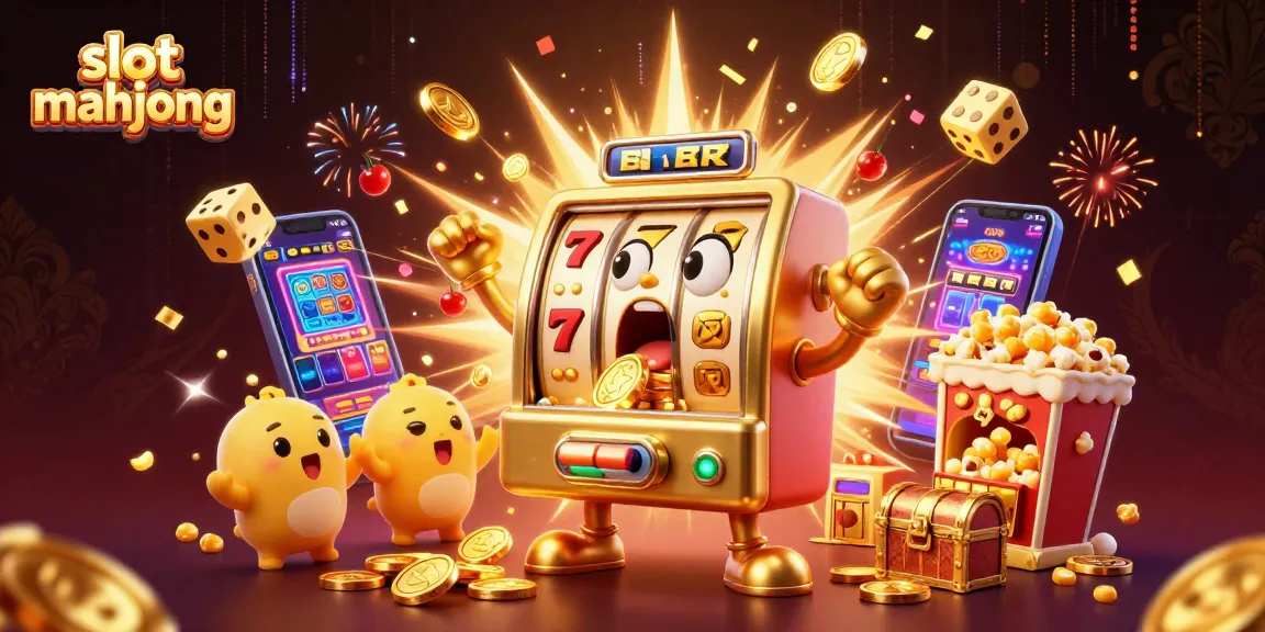 Experience thrilling wins at slot mahjong with this exciting jackpot scene featuring lively characters and vibrant casino elements.