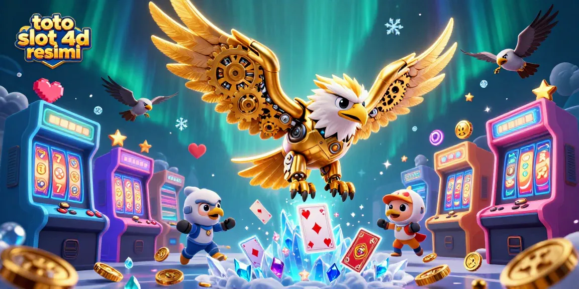 Win at toto slot 4d resmi with dynamic 3D casino art showcasing vibrant game elements.