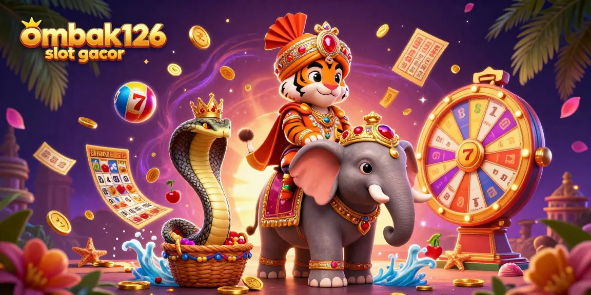 Spin and win with ombak126 slot gacor in this vibrant 3D casino illustration