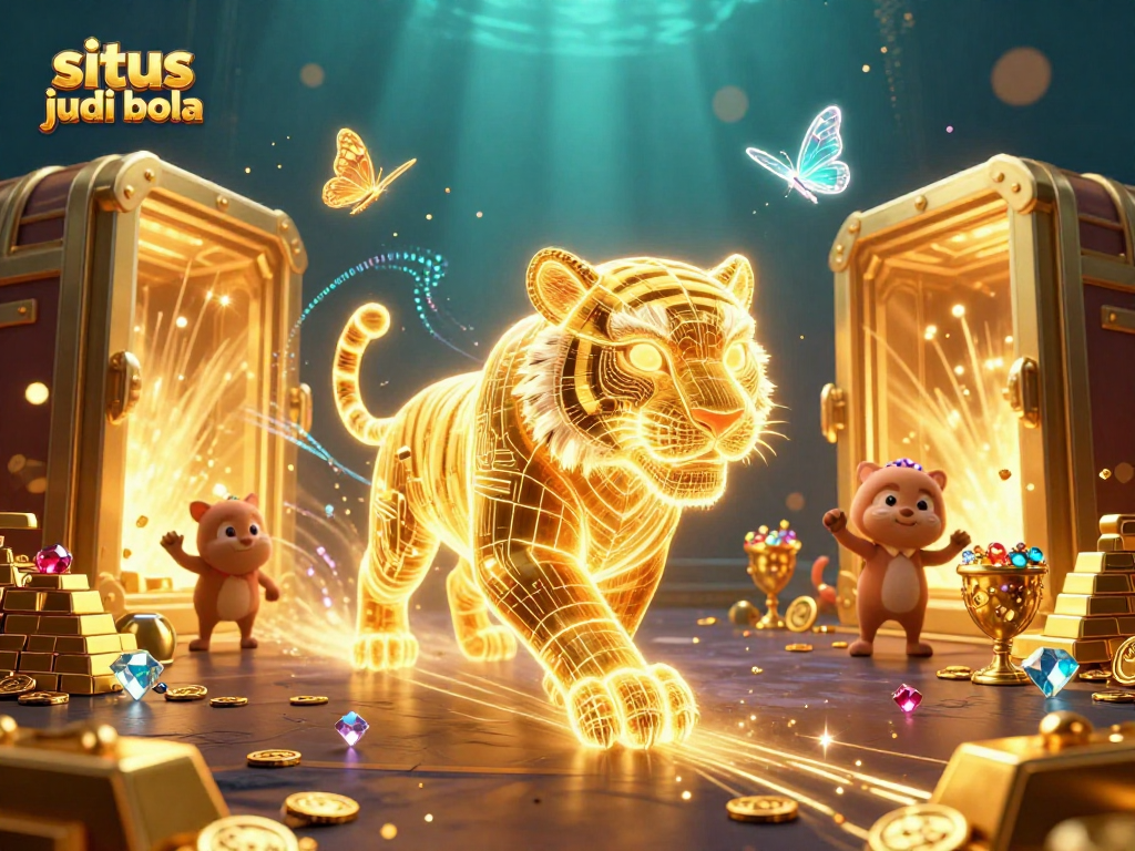 Experience the thrill of situs judi bola with an energetic digital casino scene filled with treasures.