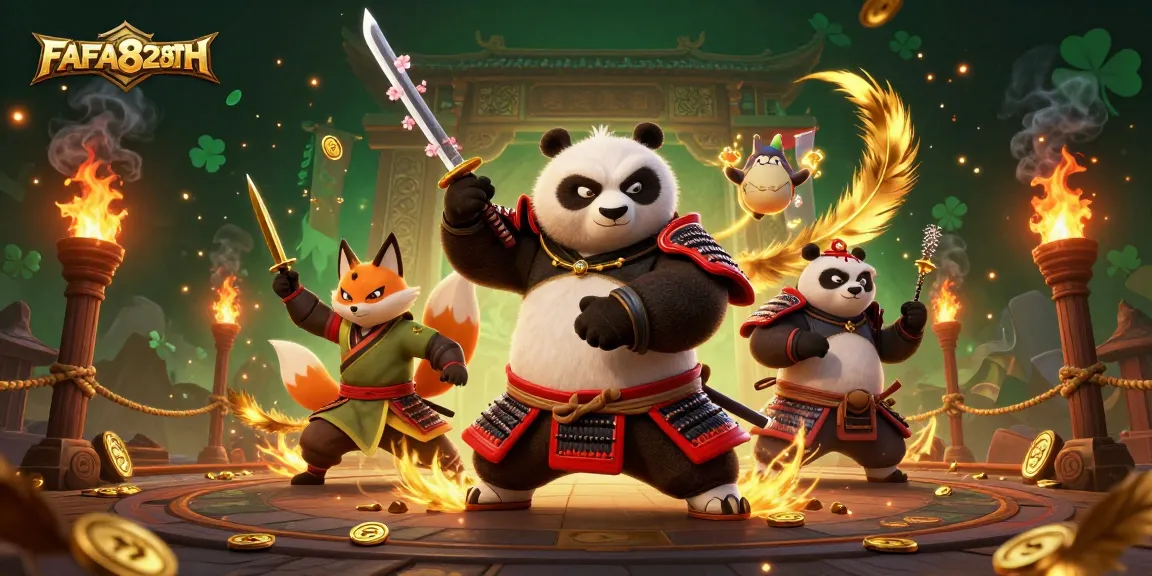 Engage with FAFA828TH's thrilling gaming experience featuring a vibrant 3D casino scene.