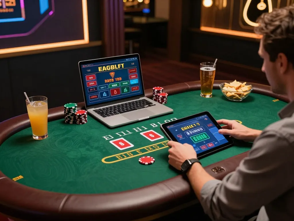 Engaging live dealer blackjack experience at xx88 online casino with stylish gaming setup