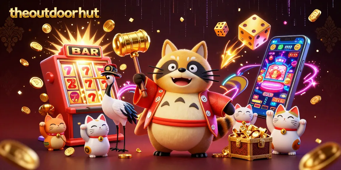 Theoutdoorhut reveals thrilling jackpot spins with cheerful tanuki, lucky symbols, and festive colors.