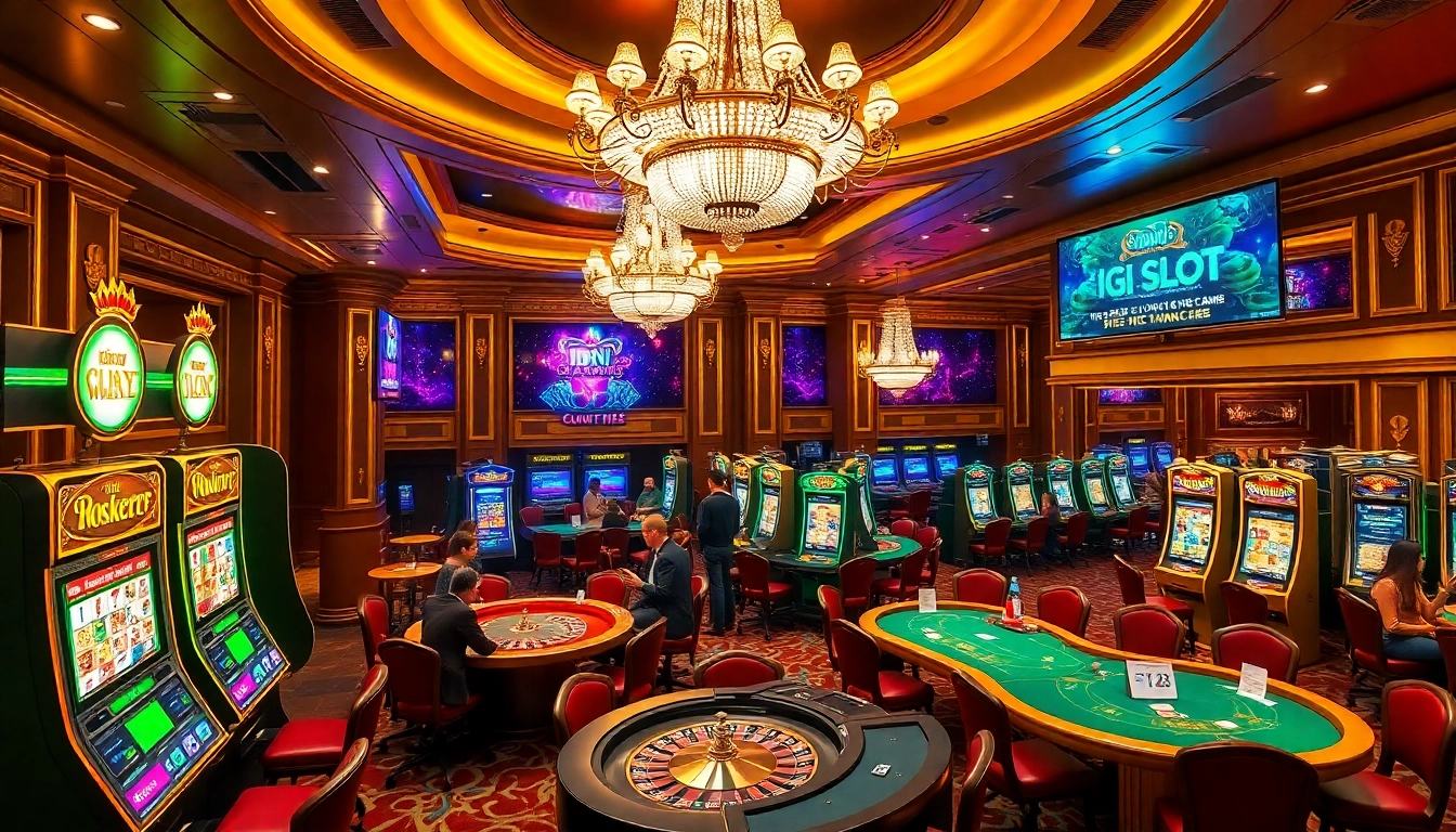 Experience exciting slot games with idn slot in a luxurious casino setting.