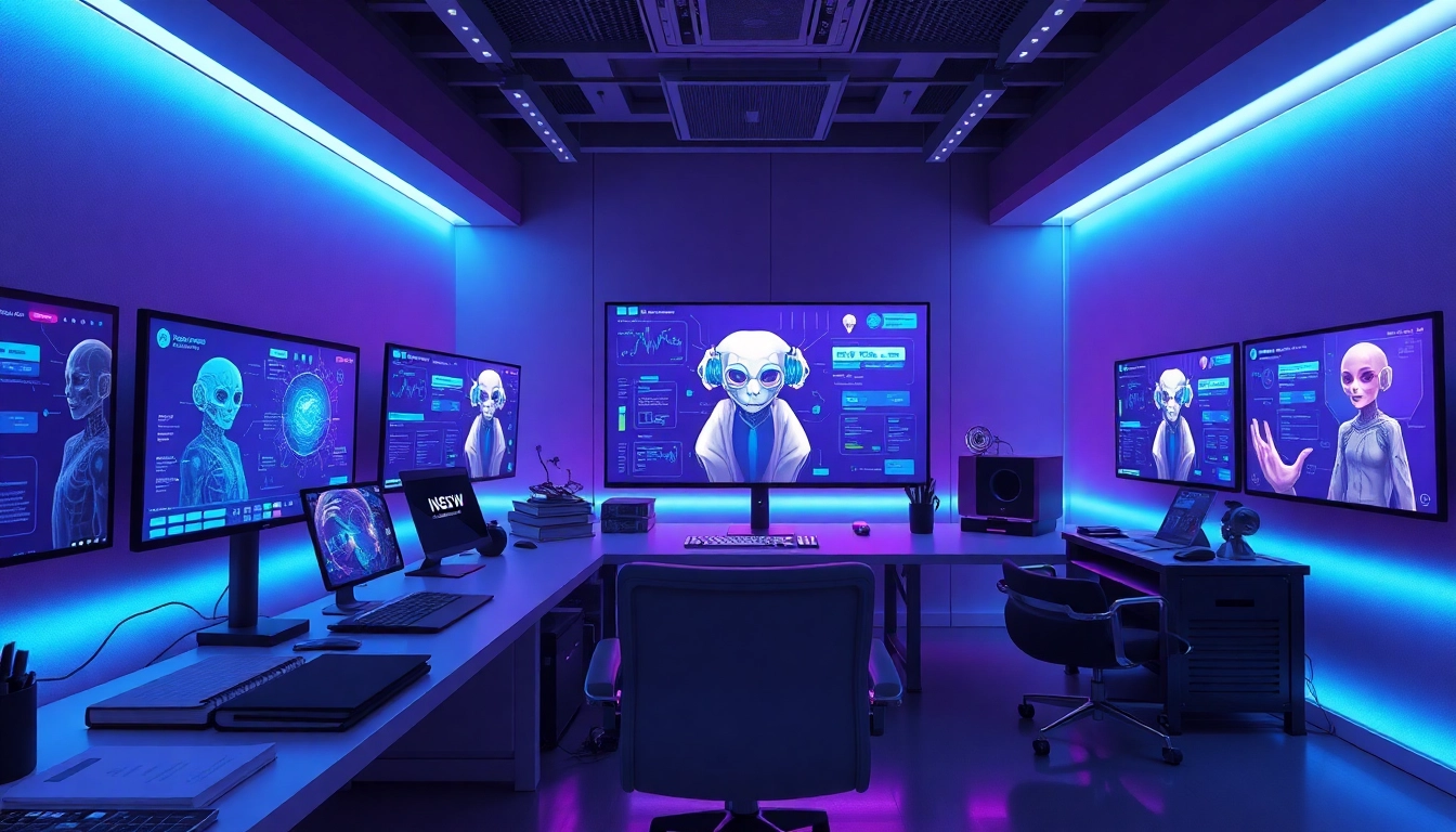 Innovative workspace showcasing nsfw ai development with advanced technology.