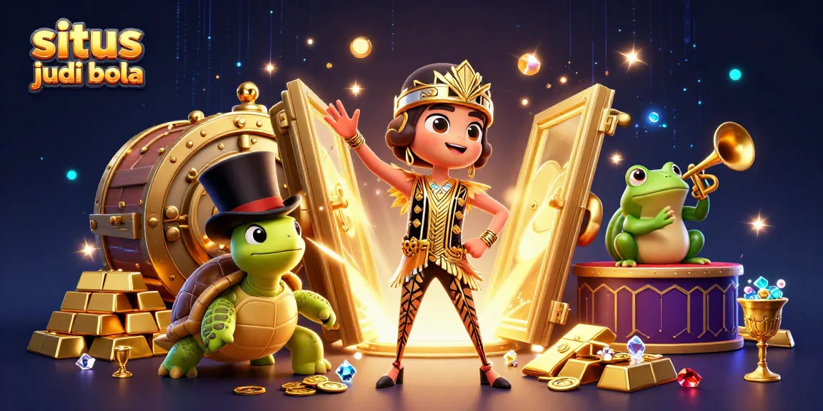 Experience situs judi bola excitement with vibrant characters and dynamic casino elements in a rich 3D illustration
