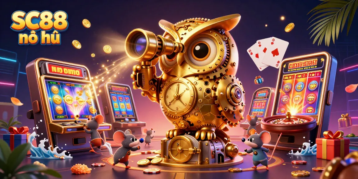 Experience SC88 nổ hũ with thrilling jackpots and engaging gameplay in a vibrant casino illustration.