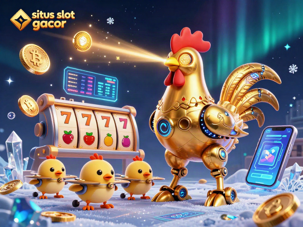 Experience the exciting world of situs slot gacor with vibrant slot reels and crypto elements.