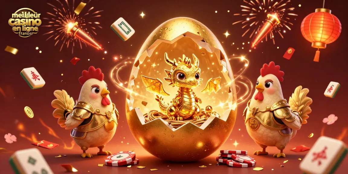 Découvrez le meilleur casino en ligne France avec cette illustration spectaculaire de dragons et jeux d'argent.