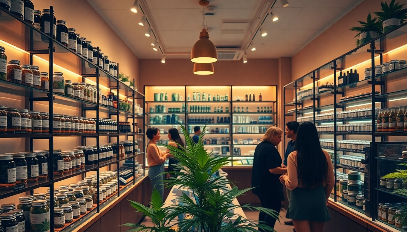 Browsing a well-stocked Weed Store featuring premium cannabis products.