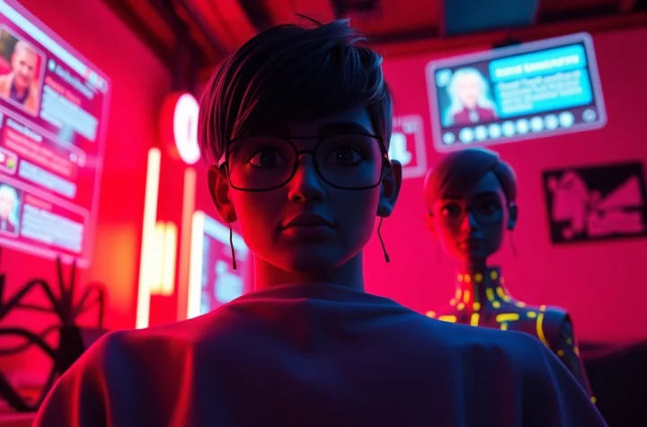 Engaging ai porn chat interface with vibrant avatars and interactive elements.