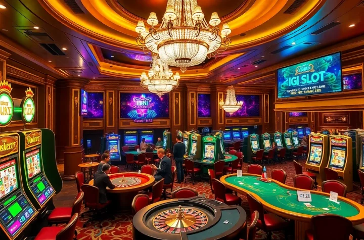 Experience exciting slot games with idn slot in a luxurious casino setting.